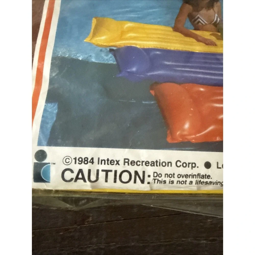 Vtg 1984 Intex The Wet Set Fabric/Vinyl Inflatable Air Mat Float 72